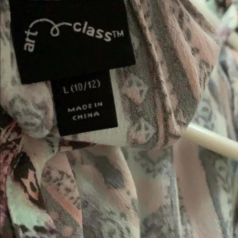 Art Class Girls Long dress Large Mint/Rose Pink   Multicolored Teared Spaghetti